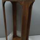 Wooden Drink Table, Pedestal Round End Table, Walnut Brown Nightstand Accent Tables, Small Side Tables for Living Room Plant Stand, Bedroom, 12" x 24"