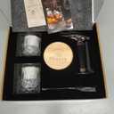 Whiskey Smoker Kit with Torch - 6 Natural Wood Chips Flavors, 2 Glasses, 2 Ice Molds - Cocktail Smoker Infuser Kit, Old Fashioned Smoker Kit, Birthday Bourbon Whiskey Gifts for Men, Dad(No Butane)