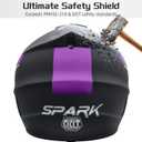 Youth Motocross Helmet Kids Dirt Bike Helmets ATV Bump Safty Helmet Full Face Motorcycle Helmet Off-Road Mountain Bike Helmet with Goggles Gloves Mask DOT Approved (Black Purple, L)