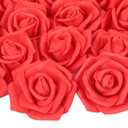 Artificial Rose Flowers,100 pcs Red Foam Rose Bulk Fake Flower Heads for DIY Wedding Bouquets Rose Wall Kissing Balls Bridal Shower Centerpieces Arrangements Party Tables Decorations(Coral Red)