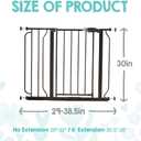 Regalo Safety 29-38.5" Baby Gate for Doorways & Bottom of Stairs, Pressure Mounted Baby Gate with Door for Babies, Toddlers & Pets, Tested & Safe for 30 Years, American Designed, American Owned, Black