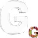 13.8" Extra Large Acrylic Letter Charcuterie Board Box, Reusable Fillable Letter Cake Candy Dish Display Serving Tray for Birthday Anniversary Party Decoration (G)