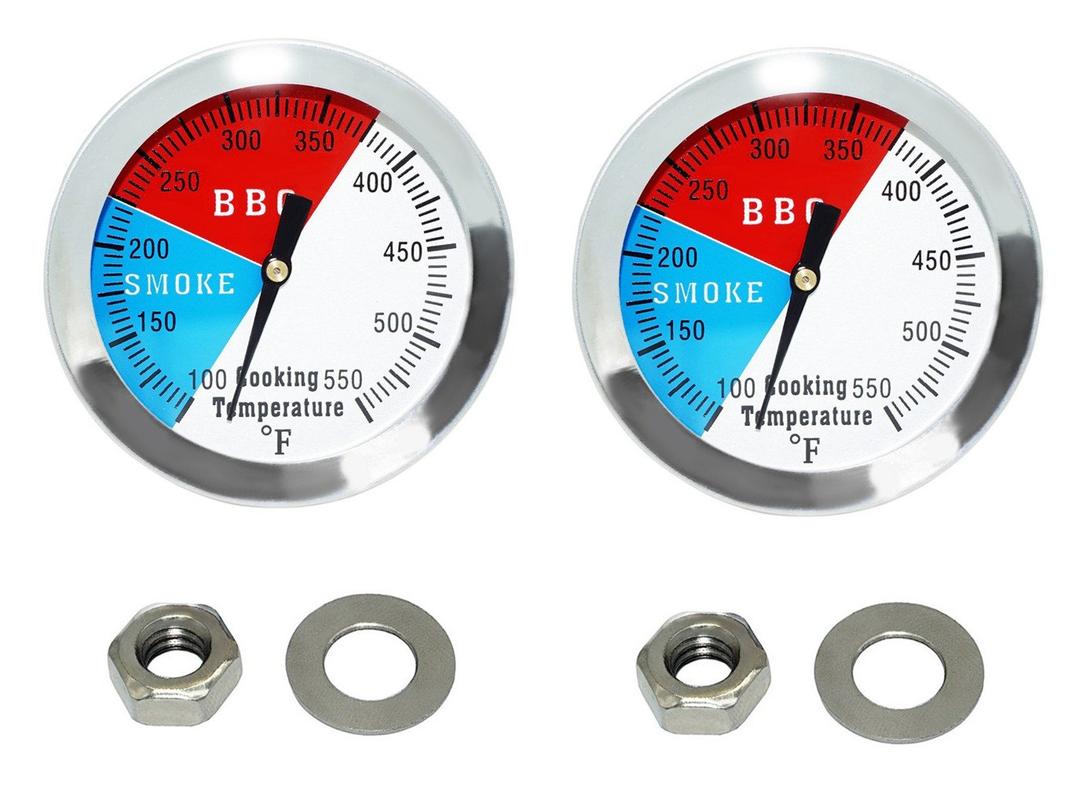 2 Inch BBQ Thermometer Gauge - 2 Pcs Charcoal Pit Smoker Temp Gauge - Replacement for Smoker Grill Wood Charcoal Pit, Temp Thermometer