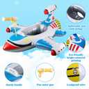 Baby Airplane Pool Float with Handle & Squirt Gun, Baby Swim Float Swimming Pool Float Kids Toddler Floaties Toddler Pool Float Age 1-4 Boys Girls Inflatable Ride-ons Pool Beach Toys