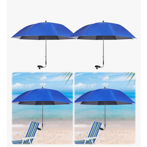 Hosuly 4 Pcs 46" Chair Umbrella with Universal Adjustable Clamp Sun Protection Portable Outdoor Umbrella for Camping Chair Patio Golf Carts, Not Include Chair