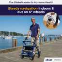 Drive Medical Aluminum Rollator Walker - Fold Up - Padded Seat - 6 Inch Wheels - Lightweight Portable Design - Indoor Outdoor Mobility Aid - Blue