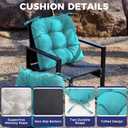 IASEAHK Outdoor Chair Cushions Set of 2, 19" x 19" x 5", Waterproof Outdoor Seat Cushions for Patio Furniture, Fade-Resistant Patio Chair Cushion, Dining Wicker Chair Pads for Porch Garden, Teal