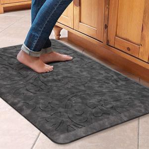 KMAT Kitchen Mat Cushioned Anti-Fatigue Floor Mat Waterproof Non-Slip Standing Mat Ergonomic Comfort Floor Mat Rug for Home, Office, Sink, Laundry, Desk 30"(L) x 20"(W),Grey