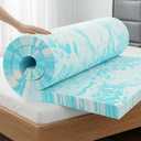 OLIXIS 4 Inch Twin Cooling Gel Infused Memory Foam Mattress Topper, Bed Pad CertiPUR-US Certified, Soft Ventilated Pressure Relieving Bed Pad in a Box, Breathable Plush Feel, Size: Twin, Item Thickness String: 4 Inches