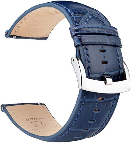 OTTOODY Alligator Grain Leather Watch Bands, Quick Release Top Grain Leather Watch Straps for Men & Women - Choice of Color & Width 18mm, 20mm, 21mm or 22mm, Wristband for Watch & Smartwatch