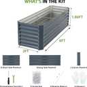 6x2x1.86ft Raised Garden Bed - Galvanized Deep Root Planter Boxes Outdoor with Wing Nuts and Safety Edges for Gardening Vegetables, Flowers, Herbs, Succulents - Gray