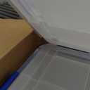 IRIS USA WeatherPro 60 Qt Storage Bins with Lids, 3 Pack, BPA-Free Plastic Gasket Box with Tight Latch and Seal, Stackable Nestable Tote Tub - Clear/Blue