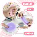 Sticky Cookie Squishies Fidget Toys Adults, Squeeze Toys Fidget Toys for Autism, Stress Balls for Adults Fidgets Birthday Easter Basket Stuffers(8 Pack Pink Black Green Purple)