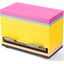 Wooden Pencil Dispenser for Classroom Pastel Wood Pencil Holder for up to 200 Pencils Reusable Straw Dispenser for Home Office Restaurant Teachers Supplies Storage (Yellow)