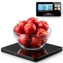 Atogou Upgraded Wireless Food Scale, 33lb/15kg Kitchen Scale with Detachable Display & Larger Platform, 0.1oz/1g, 9 Units, Counting Function, Stainless Steel, for Cooking, Baking, Shipping, Black