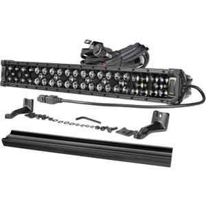 OFFROADTOWN 20'' 350W LED Light Bar with Wiring Harness and Black Cover Off Road Driving Light IP68 Waterproof LED Work Light Bar Fog Lights for Truck ATV UTV SUV Vehicle (20inch)