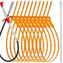 22.4inch Drain Snake, 25inch Hair Drain Clog Remover (10 pcs) & 18Inch Cleaner Brush (2 pcs), Sink Plumbing Snake Drain Tool Unclogger Tool Set For Kitchen, Bathroom Tub, Sewer, Toilet, Pack of 5 