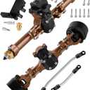 +5mm Widen Axles Housing Upgrades Part for SCX24 Deadbolt C10 JLU Gladiator Bronco Deadbolt 1/24 RC Crawler,Front Rear 5mm Wider on Each Side Axle Widening,Brass-Colored