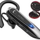 Link Dream Bluetooth Earpiece Wireless CVC8.0 Headset for Cell Phone Dual Mic Noise Canceling Earpiece Phone with Mute Key 20H Talk 180 Days Standby for iPhone Android Home Office Driving (1 Pack)