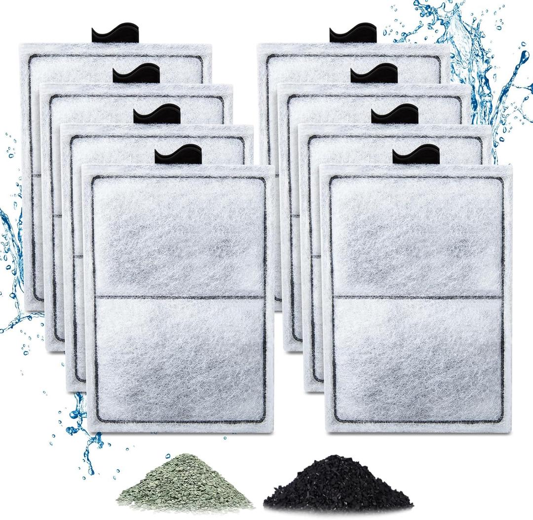 Zuqqony 8 Pack PF-L Filter Cartridges Compatible with Top Fin Silenstream PF20, PF30, PF40 and PF75 Power Filters, Remplacement Aquarium Carbon Cartridge with Zeolite