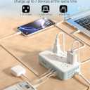 220V to 110V Voltage Converter US to Europe, 2000W Voltage Converter for European Travel with 3 AC 2 USB-C 2 USB-A Ports, and EU/UK/AU/IT European Travel Plug Adapter