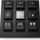 PU Leather Necklace Jewelry Stand Bracelet Display Holder Showcase Display Block Jewellry Storage Stand for Shows (Black)