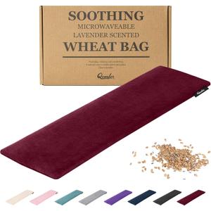 Qomfor Microwave Heating Pad - Large Microwavable Wheat Bag Heat Pack for Neck and Shoulders, Pain Relief, Back Pain, Arthritis, Period Cramps - Reusable Lavender Heating Pad (Bordeaux) (Bourgondy)