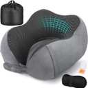 Cirorld Neck Pillow for Traveling, Travel Pillows for Airplanes,100% Pure Memory Foam Travel Neck Pillow, Adjustable Flight Pillow, Portable Plane Accessories with Eye Mask, Earplugs, Carry Bag, Standard