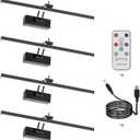 4 Pack Battery Picture Lights, 5200mAh Rechargeable Picture Lights with Remote Timer & Dimmable, CRI95+ 16" Adjustable Art Light for Paintings Display, Frame, Gallery, Wall Art Accent Light, Black