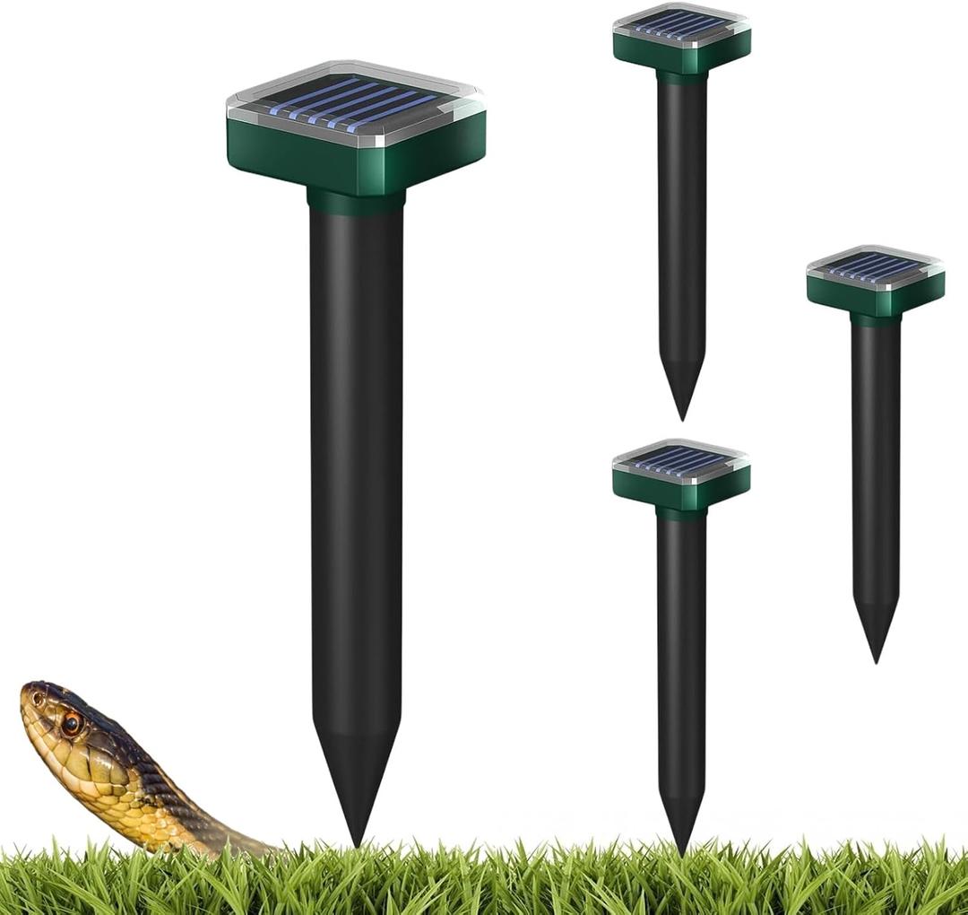 Snake Repellent for Yard, Snake Away, Solar Powered Snake Repeller Outdoor with Sonic, Waterproof & Pet Safe Snake Deterrent for Garage, Lawn, Home - Keep Snakes Away (4)