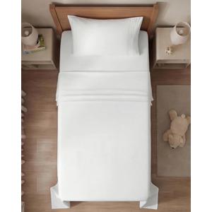 Twin Size 3 Piece Sheet Set - Comfy Breathable & Cooling Sheets - Hotel Luxury Bed Sheets for Women & Men - Deep Pockets, Easy-Fit, Extra Soft and Wrinkle Free Sheets - White Oeko-Tex Bed Sheet Set, Q
