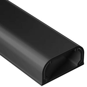 Large Cord Hider - 47in Wire Hiders for TV on Wall, Paintable Cable Hider, X-Large Cable Management Kit, Cord Hiding for Wall, W1.6in H0.8in, Black