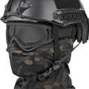 Airsoft Helmet,Black Tactical Helmet with Airsoft Accessories,Tactical Airsoft Gear (A/PJ-MCBK)