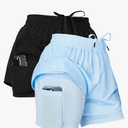 Ultra Performance Gym Shorts Women Pack of 2, Nylon Compression Workout Shorts Women with Liner
 M