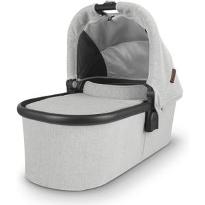 UPPAbaby Bassinet/ Compatible with Vista, Cruz, Ridge, Minu Strollers/ Overnight Sleep Solution/ Mattress, Sheet, and Bug Shield Included/ Anthony (White and Grey Chenille/ Carbon Frame)