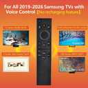 Replacement for Samsung TV Remote, for All 2019-2026 Samsung Remote Control for Smart TV with Voice Control, Black