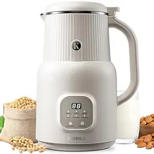 KIDISLE Automatic Nut Milk Maker, 20oz Homemade Almond, Oat, Coconut, Soy, Plant Based Milks and NonDairy Beverages with Delay Start/Keep Warm/SelfCleaning/Boil Water, White