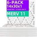 14x30x1 MERV 11 (6-Pack) MERV 11 Pleated Air Filter (Actual Size: 13.75"x29.75"x0.75") MPR 1200 & FPR 7, Furnace Air Filters