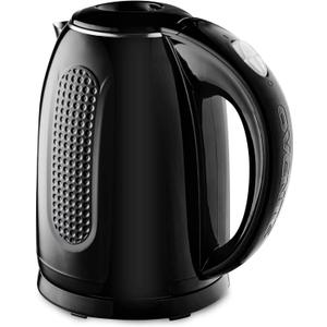 OVENTE 1.7L Double Wall Electric Tea Kettle, 1100W Water Boiler and Heater with Cool-Touch Exterior, Stainless Steel Insulated Interior, Auto Shut-Off, Boil-Dry Protection & Locking Lid, Black KD64B