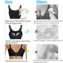 Hands Free Pumping Bra Hands-Free Breast Pump Bra Nursing Bras for Pumping Adjustable Breast-Pumps Holding and Nursing Bra,Black,X-Large