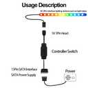 5V 3PIN ARGB Controller RGB PC Fan Lighting Controller Adapter Cable with SATA Power Supply for Computer Fans Light Strips Lighting Boards Cooler 70cm-2pcs