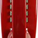 TelPal Red Wall Phone, Analog Corded Wall Mounted Phone with Loud Traditional Bell, Classic Landline Phones Wall Mount with Handset Volume Control- Wall Mount Jack Required