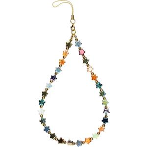 Phone Charm Lanyard Chain String Cute Cell Phone Wrist Strap Bracelet for Women Girls (Stars)