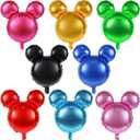 8 Pcs Mouse Head Foil Balloons - 24'' Mouse Mylar Balloons for Birthday Party Decorations - Jumbo Aluminum Foil Balloons - Baby Shower Supplies - Party Favors