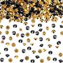 10000 Clear Wedding Table Scatter Confetti Crystals Acrylic Diamonds Rhinestones for Table Centerpiece Decorations Wedding Decorations Bridal Shower Decorations Vase Beads (Gold and Black, 4 mm)