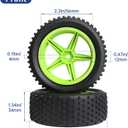 Preglued 12mm Hex Wheel Rims & Rubber Tires with Foam Inserts 3.46" / 88mm Replacement for 1/10 RC Off-Road Car Buggy, Set of 4 (Color 03)