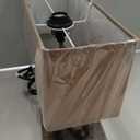 Creative Co-op Resin Rabbit Table Lamp with Rectangle Linen Shade, Bronze Finish