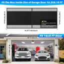 Privacy Garage Door Screen Blackout for 2 Car Garage-16x8FT Magnetic Garage Screen, 9.6LB Heavy Duty Thicker 265g/㎡ Mesh, Hands Free, Magnetic Privacy Garage Screen Door(Black, 16 * 8FT)