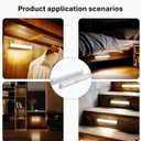 Motion Sensor LED Night Light, 2 Pack Battery Powered Under Counter Light with Magnetic Mount for Bedroom, Hallway, Easy Stick-On Magnetic Mount, No Wiring Needed, White