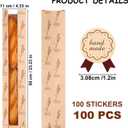 100 Pieces Paper Bread Bag with Window Bread Bags for Homemade Brown Kraft Loaf Storage Sacks Long French Biscuits Packaging (23.6 * 4.3 * 1.6 Inch)